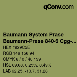 Color code: Baumann System Prase - Baumann-Prase 840·6 Cgg-Gcc 3 | qconv.com