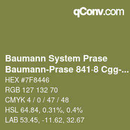 Color code: Baumann System Prase - Baumann-Prase 841·8 Cgg-Gcc 3 | qconv.com