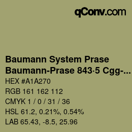 Color code: Baumann System Prase - Baumann-Prase 843·5 Cgg-Gcc 4 | qconv.com