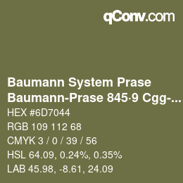 Farbcode: Baumann System Prase - Baumann-Prase 845·9 Cgg-Gcc 4 | qconv.com