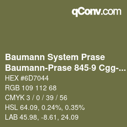 Color code: Baumann System Prase - Baumann-Prase 845·9 Cgg-Gcc 4 | qconv.com
