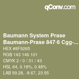 Color code: Baumann System Prase - Baumann-Prase 847·6 Cgg-Gcc 5 | qconv.com