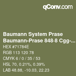 Código de color: Baumann System Prase - Baumann-Prase 848·8 Cgg-Gcc 5 | qconv.com