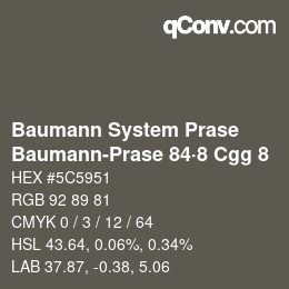 Código de color: Baumann System Prase - Baumann-Prase 84·8 Cgg 8 | qconv.com