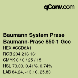 Color code: Baumann System Prase - Baumann-Prase 850·1 Gcc | qconv.com