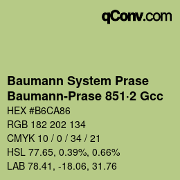 Code couleur: Baumann System Prase - Baumann-Prase 851·2 Gcc | qconv.com