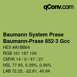 Farbcode: Baumann System Prase - Baumann-Prase 852·3 Gcc | qconv.com