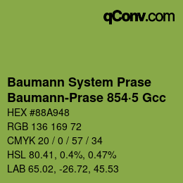 Code couleur: Baumann System Prase - Baumann-Prase 854·5 Gcc | qconv.com