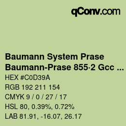 Color code: Baumann System Prase - Baumann-Prase 855·2 Gcc 1 | qconv.com
