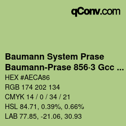 Code couleur: Baumann System Prase - Baumann-Prase 856·3 Gcc 1 | qconv.com