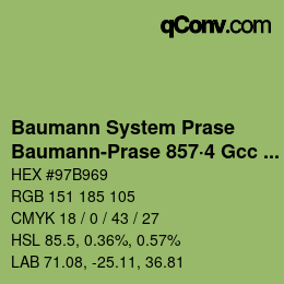 Color code: Baumann System Prase - Baumann-Prase 857·4 Gcc 1 | qconv.com