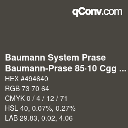 Code couleur: Baumann System Prase - Baumann-Prase 85·10 Cgg 8 | qconv.com