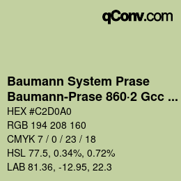 Color code: Baumann System Prase - Baumann-Prase 860·2 Gcc 2 | qconv.com