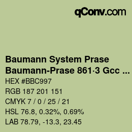 Color code: Baumann System Prase - Baumann-Prase 861·3 Gcc 2 | qconv.com