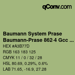 Color code: Baumann System Prase - Baumann-Prase 862·4 Gcc 2 | qconv.com