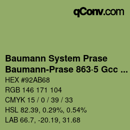 Color code: Baumann System Prase - Baumann-Prase 863·5 Gcc 2 | qconv.com