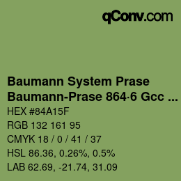 Color code: Baumann System Prase - Baumann-Prase 864·6 Gcc 2 | qconv.com