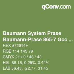 Código de color: Baumann System Prase - Baumann-Prase 865·7 Gcc 2 | qconv.com