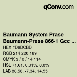 Color code: Baumann System Prase - Baumann-Prase 866·1 Gcc 3 | qconv.com