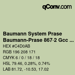 Color code: Baumann System Prase - Baumann-Prase 867·2 Gcc 3 | qconv.com