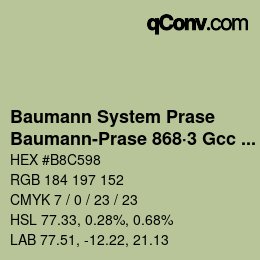 カラーコード: Baumann System Prase - Baumann-Prase 868·3 Gcc 3 | qconv.com