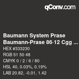 Code couleur: Baumann System Prase - Baumann-Prase 86·12 Cgg 8 | qconv.com