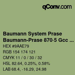 Color code: Baumann System Prase - Baumann-Prase 870·5 Gcc 3 | qconv.com