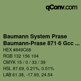 Farbcode: Baumann System Prase - Baumann-Prase 871·6 Gcc 3 | qconv.com