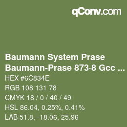 カラーコード: Baumann System Prase - Baumann-Prase 873·8 Gcc 3 | qconv.com
