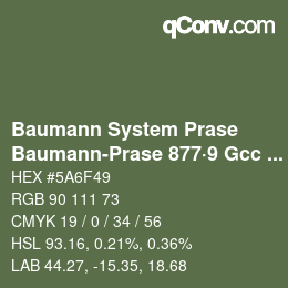 Color code: Baumann System Prase - Baumann-Prase 877·9 Gcc 4 | qconv.com