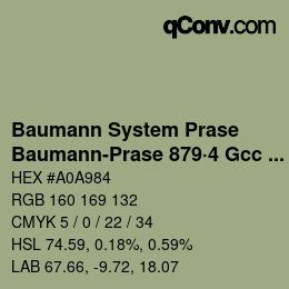 Color code: Baumann System Prase - Baumann-Prase 879·4 Gcc 5 | qconv.com