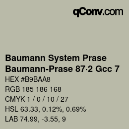 Código de color: Baumann System Prase - Baumann-Prase 87·2 Gcc 7 | qconv.com