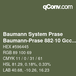 Color code: Baumann System Prase - Baumann-Prase 882·10 Gcc 5 | qconv.com