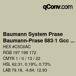 Color code: Baumann System Prase - Baumann-Prase 883·1 Gcc 6 | qconv.com