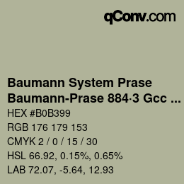 Código de color: Baumann System Prase - Baumann-Prase 884·3 Gcc 6 | qconv.com