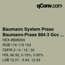 Código de color: Baumann System Prase - Baumann-Prase 884·3 Gcc 6 | qconv.com