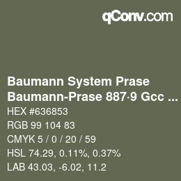 カラーコード: Baumann System Prase - Baumann-Prase 887·9 Gcc 6 | qconv.com