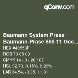 Code couleur: Baumann System Prase - Baumann-Prase 888·11 Gcc 6 | qconv.com