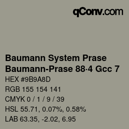 Code couleur: Baumann System Prase - Baumann-Prase 88·4 Gcc 7 | qconv.com