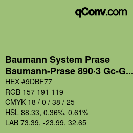 Farbcode: Baumann System Prase - Baumann-Prase 890·3 Gc-Gcc | qconv.com