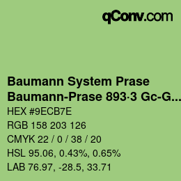 Color code: Baumann System Prase - Baumann-Prase 893·3 Gc-Gcc 1 | qconv.com