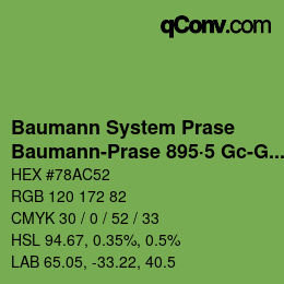 Color code: Baumann System Prase - Baumann-Prase 895·5 Gc-Gcc 1 | qconv.com