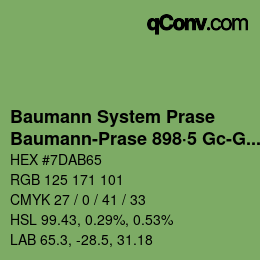 カラーコード: Baumann System Prase - Baumann-Prase 898·5 Gc-Gcc 2 | qconv.com