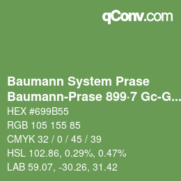 Color code: Baumann System Prase - Baumann-Prase 899·7 Gc-Gcc 2 | qconv.com