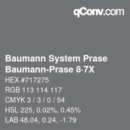 Código de color: Baumann System Prase - Baumann-Prase 8·7X | qconv.com