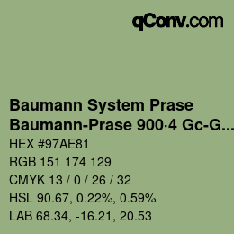 Color code: Baumann System Prase - Baumann-Prase 900·4 Gc-Gcc 3 | qconv.com