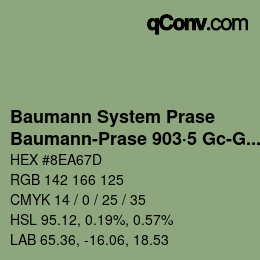Color code: Baumann System Prase - Baumann-Prase 903·5 Gc-Gcc 4 | qconv.com