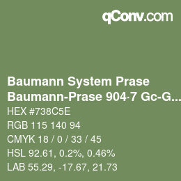 Color code: Baumann System Prase - Baumann-Prase 904·7 Gc-Gcc 4 | qconv.com