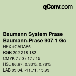 Code couleur: Baumann System Prase - Baumann-Prase 907·1 Gc | qconv.com