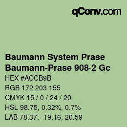 Código de color: Baumann System Prase - Baumann-Prase 908·2 Gc | qconv.com